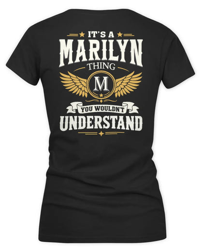 MARILYN KT06-M008 It’s a [NAME] Thing – You Wouldn’t Understand | Personalized Vintage T-Shirt - Women's V-Neck T-Shirt - Black