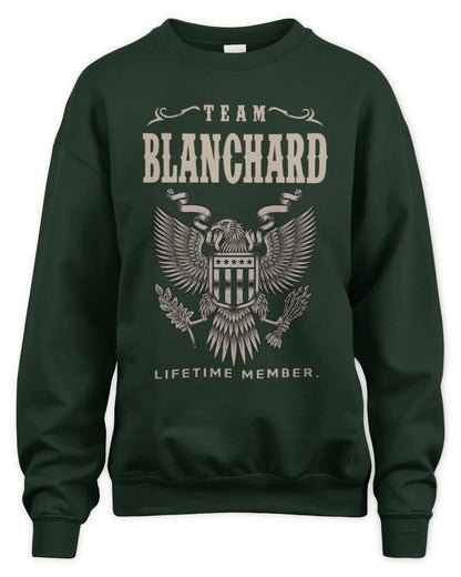 BLANCHARD TP06-K82 – Personalized Classic Style Apparel “Team NAME Lifetime Member” - Unisex Sweatshirt - Forest Green