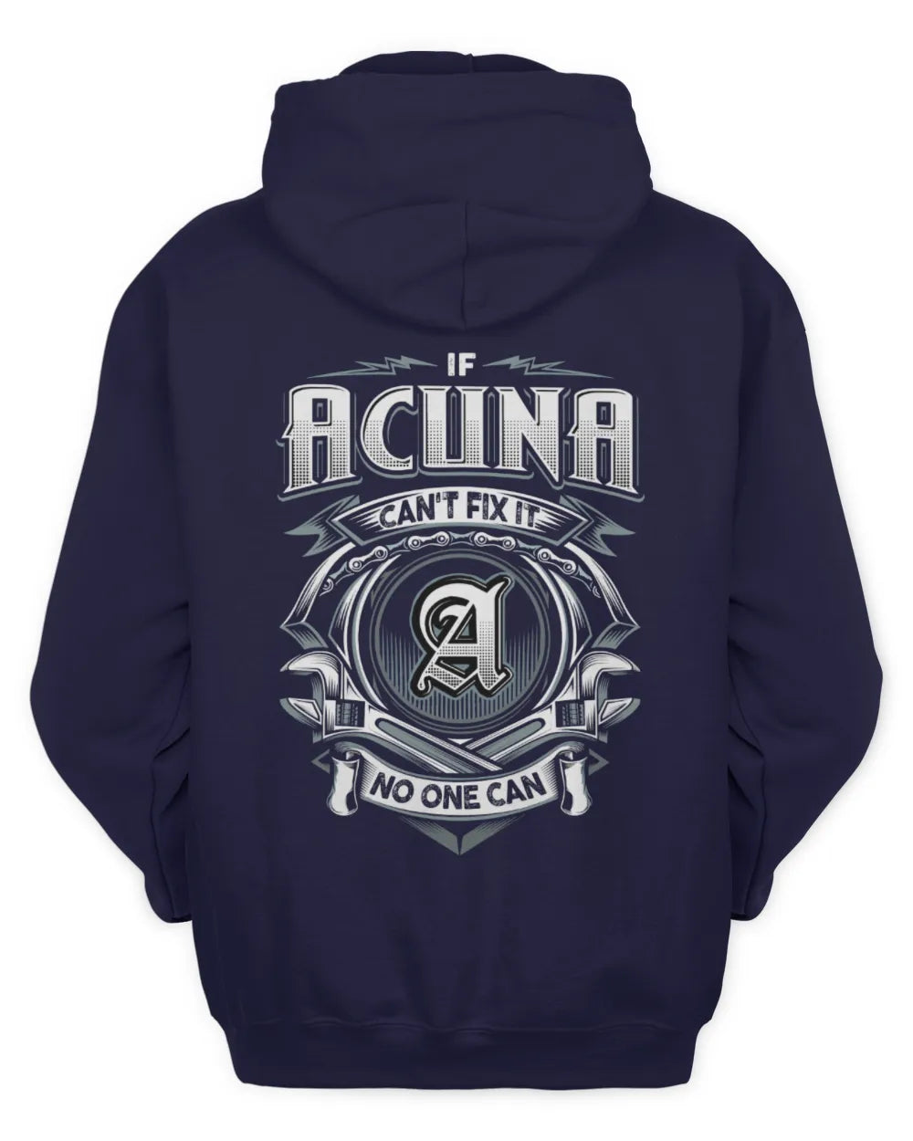 ACUNA AP81-K4-626 - Personalized Ahmed Quote Apparel “If Ahmed Can't Fix It, No One Can” - Unisex Hoodie - Navy