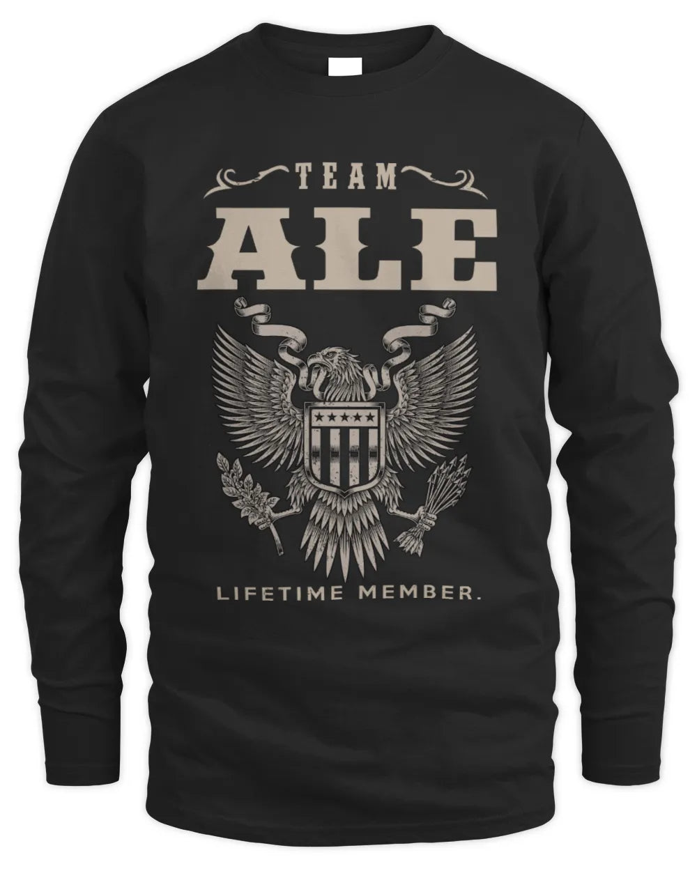ALE TP06-K82 – Personalized Classic Style Apparel “Team NAME Lifetime Member” - Men's Long Sleeved T-Shirt - Black