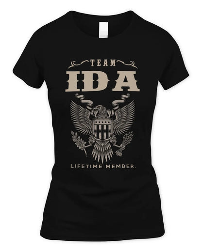 IDA TP06-K82 – Personalized Classic Style Apparel “Team NAME Lifetime Member” - Women's Standard T-Shirt - Black