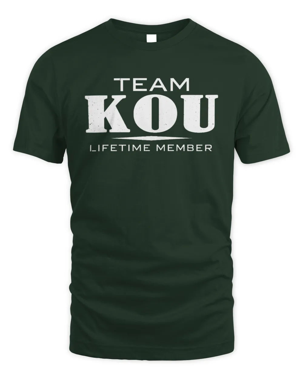 KOU BL62-K4-128 - Personalized “Team NAME Lifetime Member” - Unisex Standard T-Shirt - Forest Green
