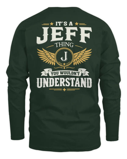 JEFF KT06-M008 It’s a [NAME] Thing – You Wouldn’t Understand | Personalized Vintage T-Shirt - Men's Long Sleeved T-Shirt - Forest Green