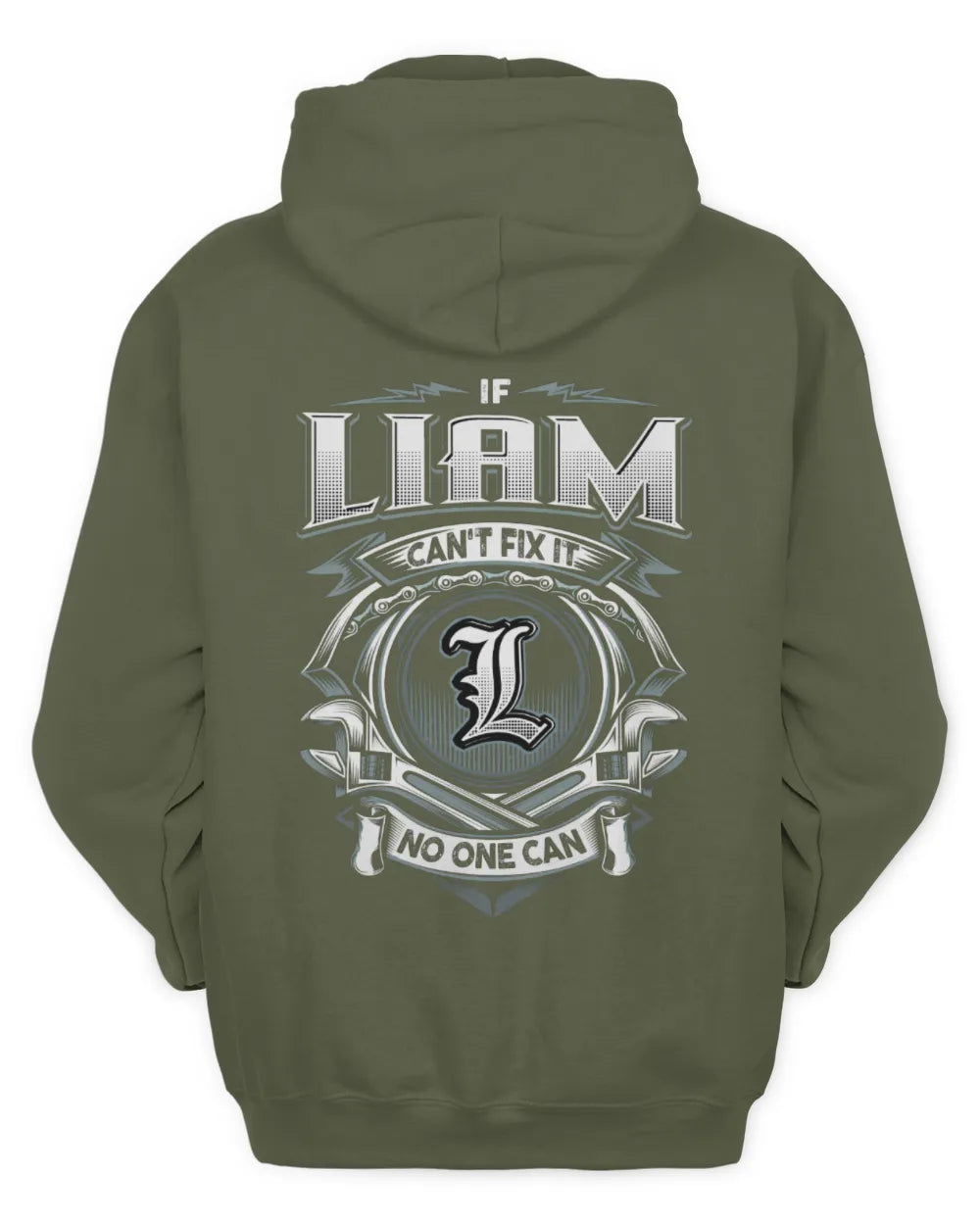 LIAM AP81-K4-626 - Personalized Ahmed Quote Apparel “If Ahmed Can't Fix It, No One Can” - Unisex Hoodie - Military Green