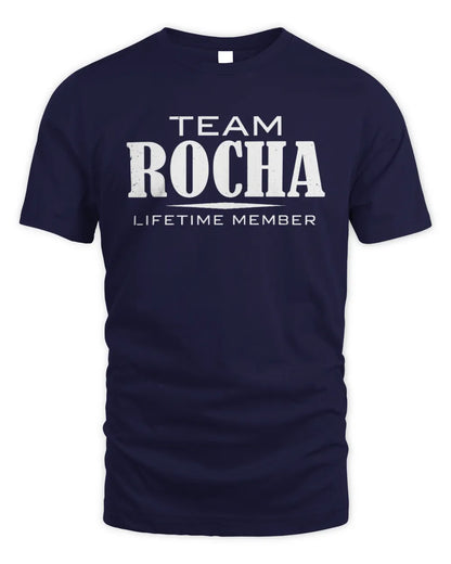 ROCHA BL62-K4-128 - Personalized “Team NAME Lifetime Member” - Unisex Standard T-Shirt - Navy
