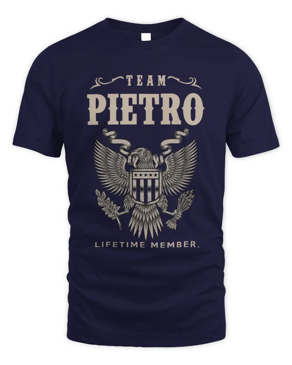 PIETRO TP06-K82 – Personalized Classic Style Apparel “Team NAME Lifetime Member” - Unisex Standard T-Shirt - Navy
