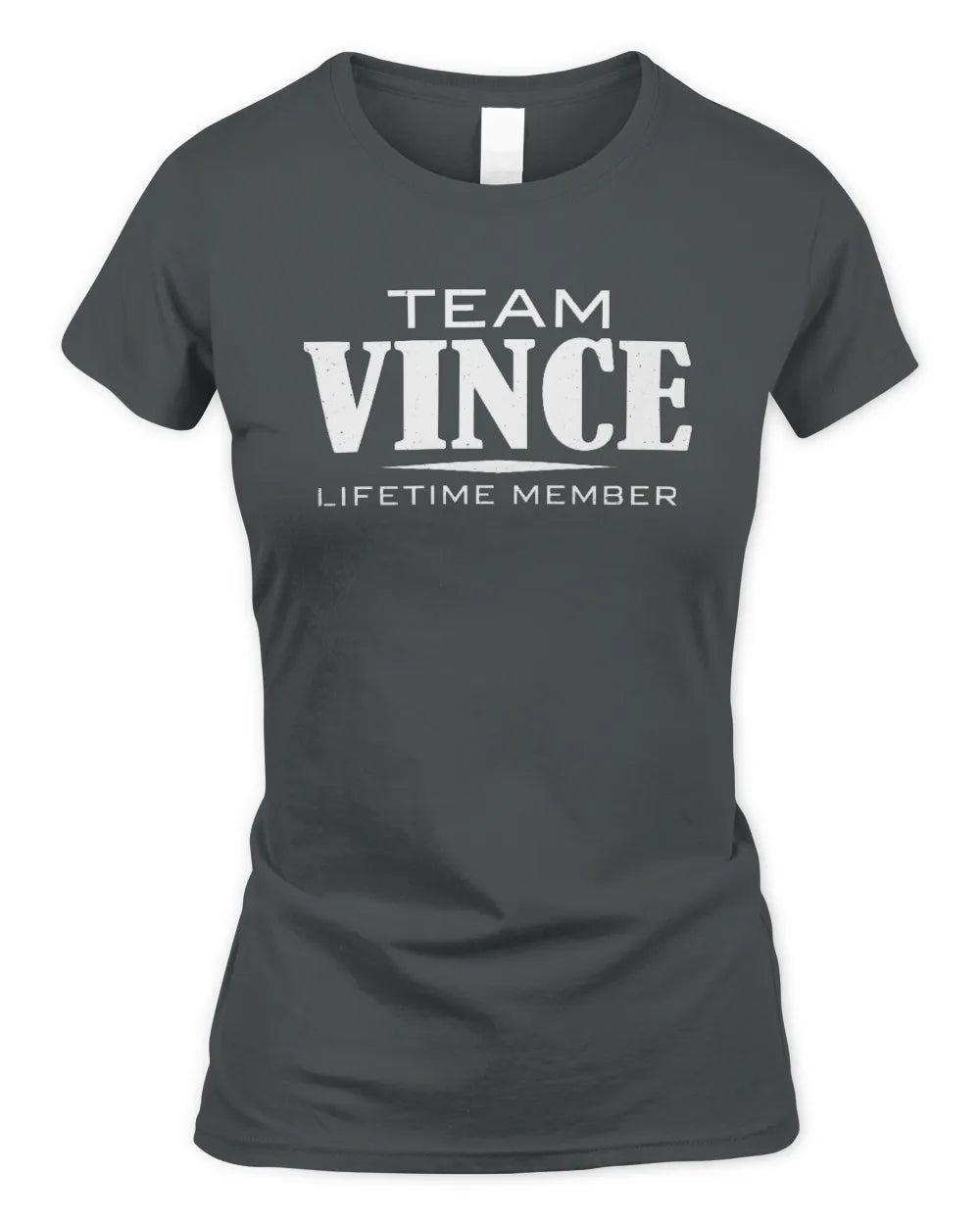 VINCE BL62-K4-128 - Personalized “Team NAME Lifetime Member” - Women's Standard T-Shirt - Charcoal