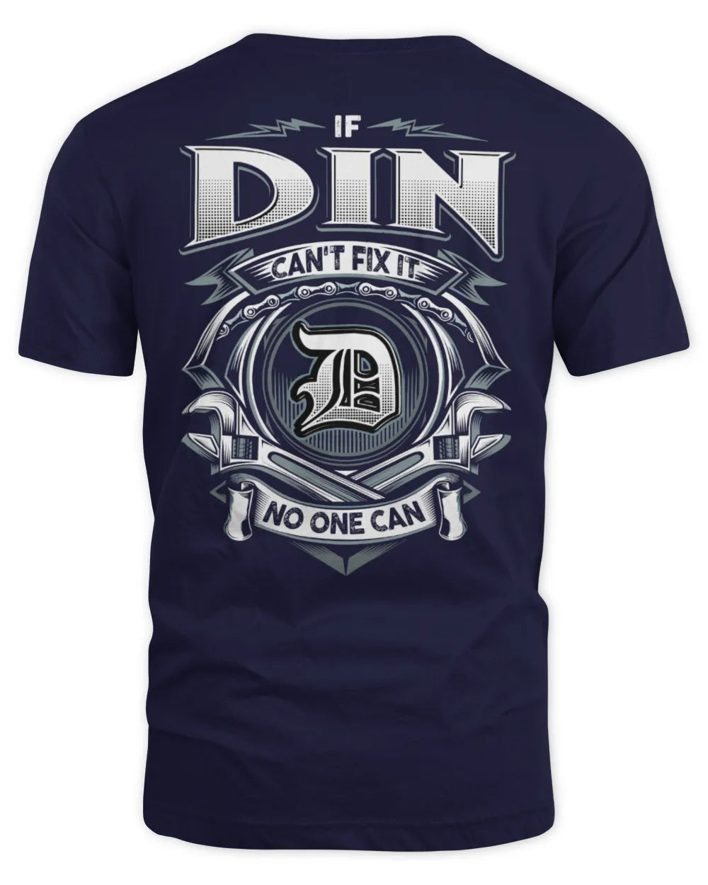 DIN AP81-K4-626 - Personalized Ahmed Quote Apparel “If Ahmed Can't Fix It, No One Can” - Unisex Standard T-Shirt - Navy