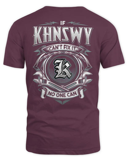KHNSWY AP81-K4-626 - Personalized Ahmed Quote Apparel “If Ahmed Can't Fix It, No One Can” - Unisex Standard T-Shirt - Maroon