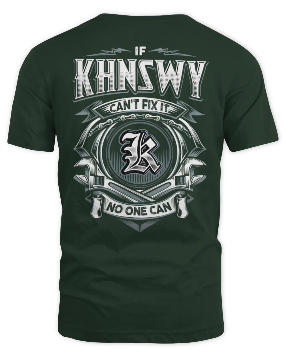 KHNSWY AP81-K4-626 - Personalized Ahmed Quote Apparel “If Ahmed Can't Fix It, No One Can” - Unisex Standard T-Shirt - Forest Green