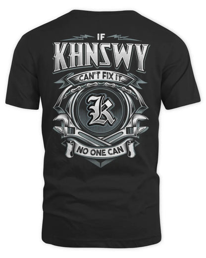 KHNSWY AP81-K4-626 - Personalized Ahmed Quote Apparel “If Ahmed Can't Fix It, No One Can” - Unisex Standard T-Shirt - Black