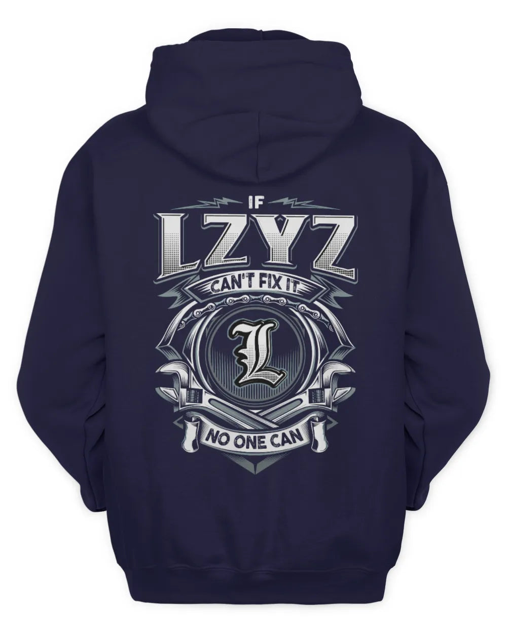 LZYZ AP81-K4-626 - Personalized Ahmed Quote Apparel “If Ahmed Can't Fix It, No One Can” - Unisex Hoodie - Navy