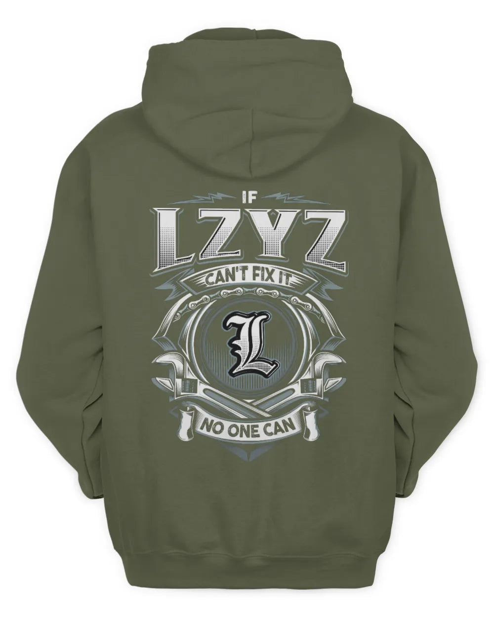 LZYZ AP81-K4-626 - Personalized Ahmed Quote Apparel “If Ahmed Can't Fix It, No One Can” - Unisex Hoodie - Military Green