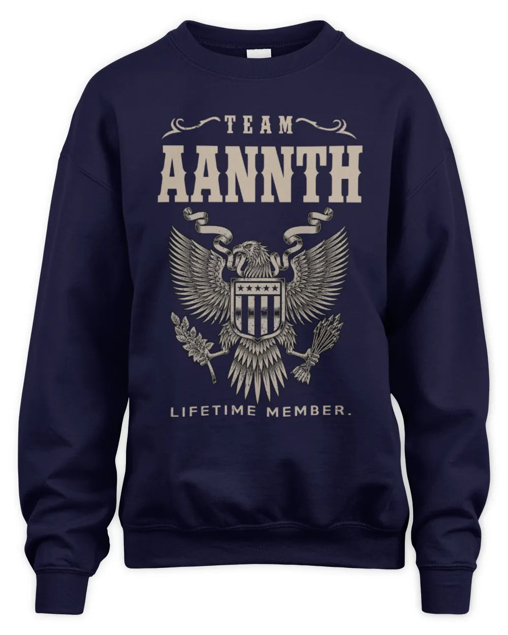 AANNTH TP06-K82 – Personalized Classic Style Apparel “Team NAME Lifetime Member” - Unisex Sweatshirt - Navy