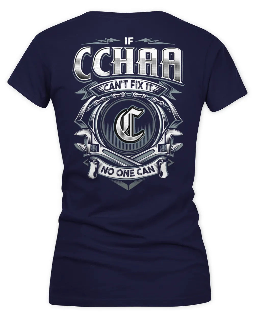 CCHAA AP81-K4-626 - Personalized Ahmed Quote Apparel “If Ahmed Can't Fix It, No One Can” - Women's V-Neck T-Shirt - Navy