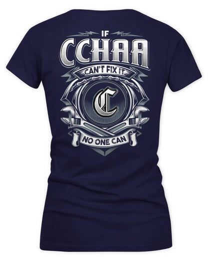 CCHAA AP81-K4-626 - Personalized Ahmed Quote Apparel “If Ahmed Can't Fix It, No One Can” - Women's V-Neck T-Shirt - Navy