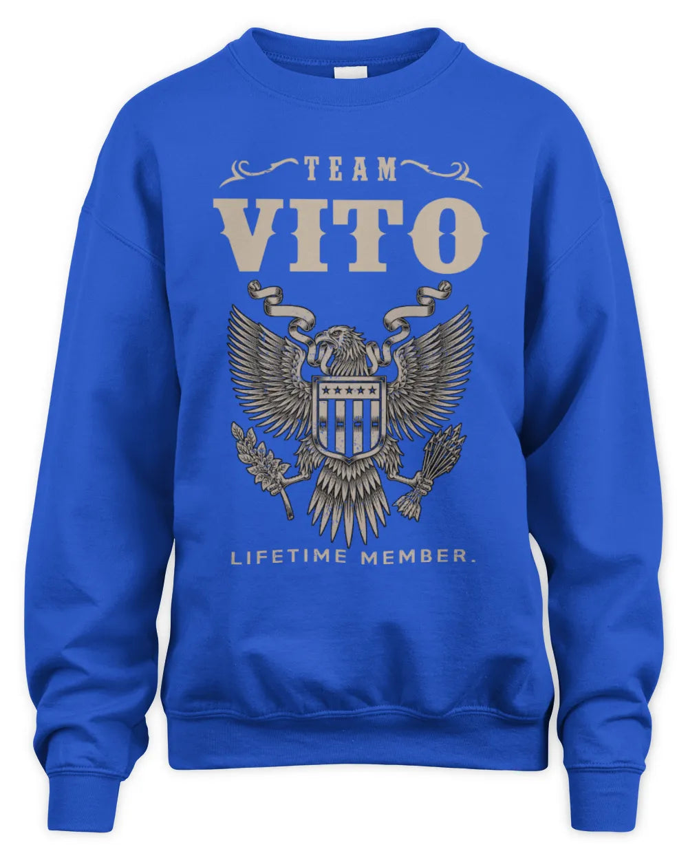 VITO TP06-K82 – Personalized Classic Style Apparel “Team NAME Lifetime Member” - Unisex Sweatshirt - Royal