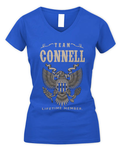 CONNELL TP06-K82 – Personalized Classic Style Apparel “Team NAME Lifetime Member” - Women's V-Neck T-Shirt - Royal