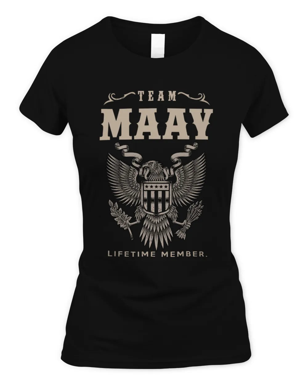 MAAY TP06-K82 – Personalized Classic Style Apparel “Team NAME Lifetime Member” - Women's Standard T-Shirt - Black