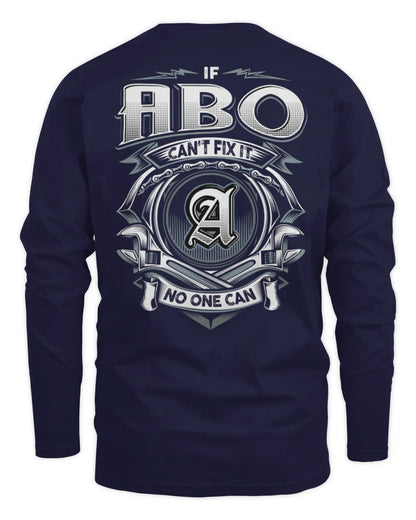 ABO AP81-K4-626 - Personalized Ahmed Quote Apparel “If Ahmed Can't Fix It, No One Can” - Men's Long Sleeved T-Shirt - Navy