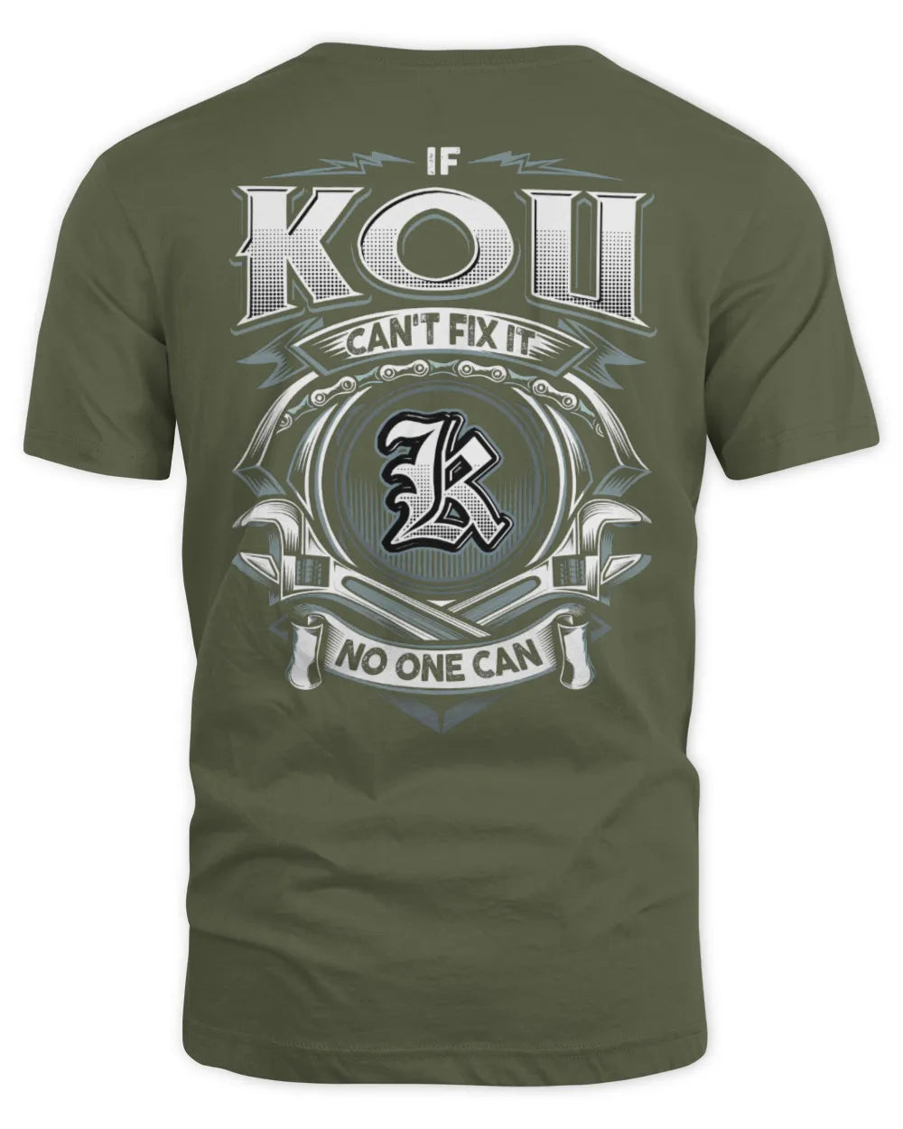 KOU AP81-K4-626 - Personalized Ahmed Quote Apparel “If Ahmed Can't Fix It, No One Can” - Unisex Standard T-Shirt - Military Green