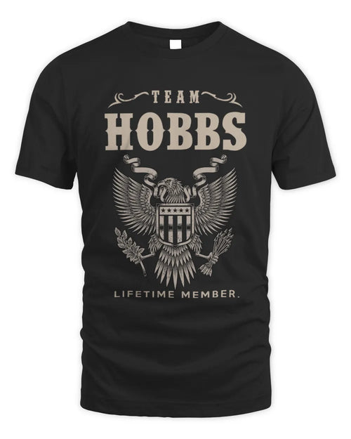 HOBBS TP06-K82 – Personalized Classic Style Apparel “Team NAME Lifetime Member” - Unisex Standard T-Shirt - Black