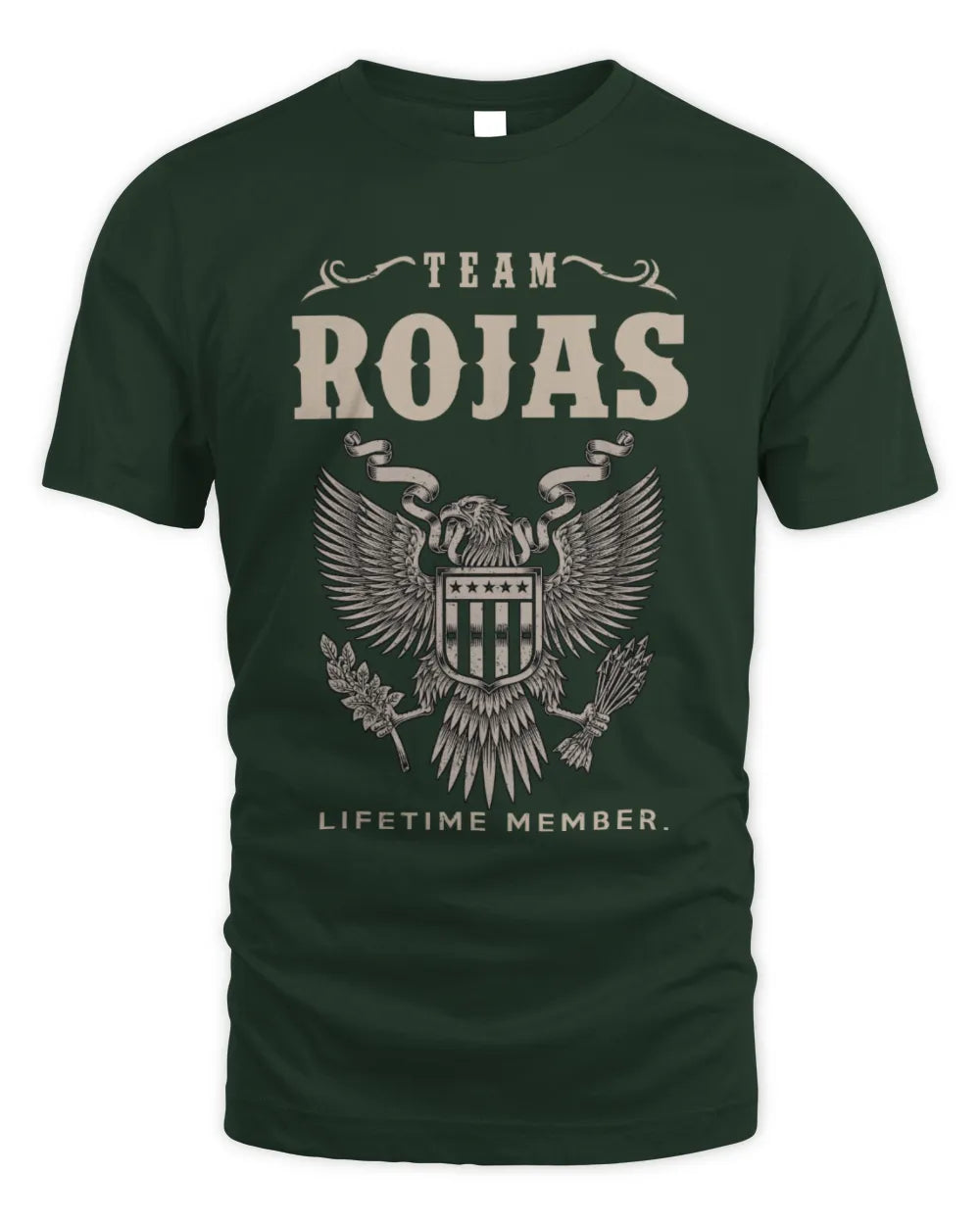 ROJAS TP06-K82 – Personalized Classic Style Apparel “Team NAME Lifetime Member” - Unisex Standard T-Shirt - Forest Green
