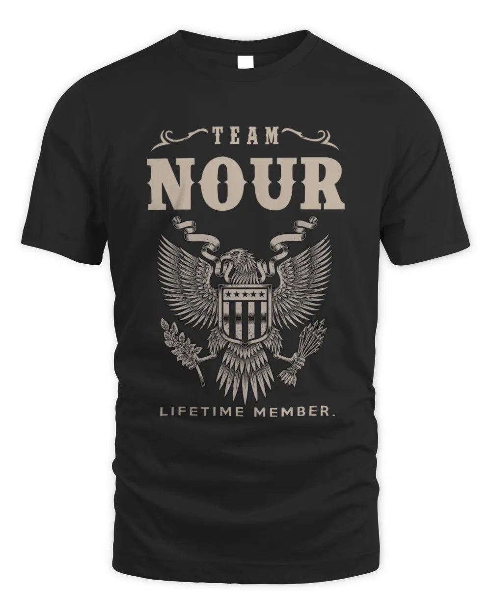 NOUR TP06-K82 – Personalized Classic Style Apparel “Team NAME Lifetime Member” - Unisex Standard T-Shirt - Black