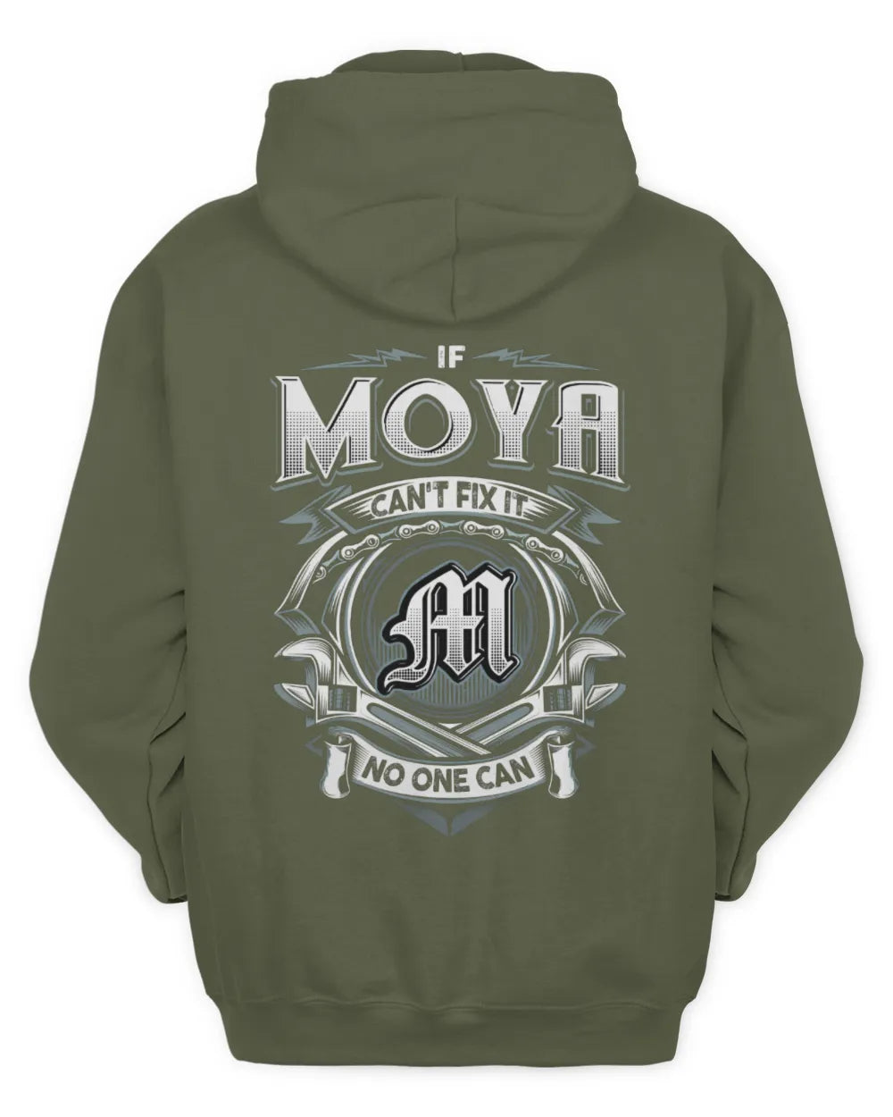 MOYA AP81-K4-626 - Personalized Ahmed Quote Apparel “If Ahmed Can't Fix It, No One Can” - Unisex Hoodie - Military Green
