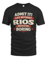 RIOS P4 KT003 Personalized Funny Quote Apparel “Life Without NAME Would Be Boring” - Unisex Standard T-Shirt - Black