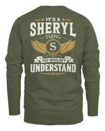 SHERYL KT06-M008 It’s a [NAME] Thing – You Wouldn’t Understand | Personalized Vintage T-Shirt - Men's Long Sleeved T-Shirt - Military Green