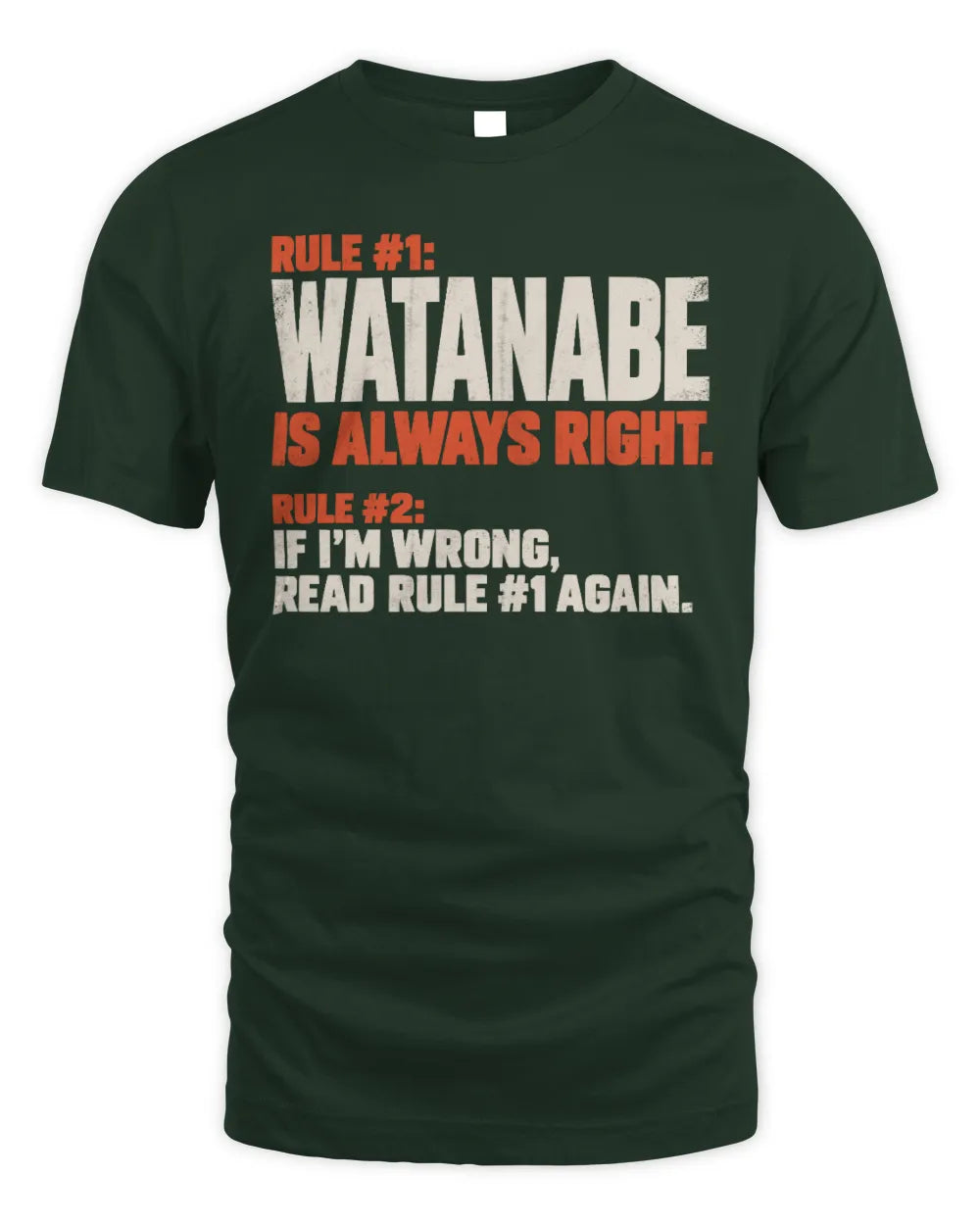 WATANABE NP1-H006 
Always Right Personalized Name T-Shirt – Funny Custom Name Shirt - Unisex Standard T-Shirt - Forest Green