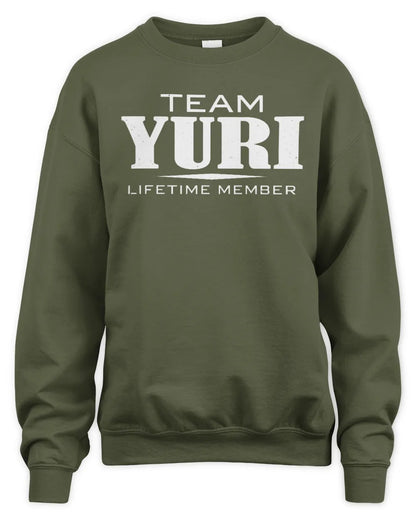 YURI BL62-K4-128 - Personalized “Team NAME Lifetime Member” - Unisex Sweatshirt - Military Green