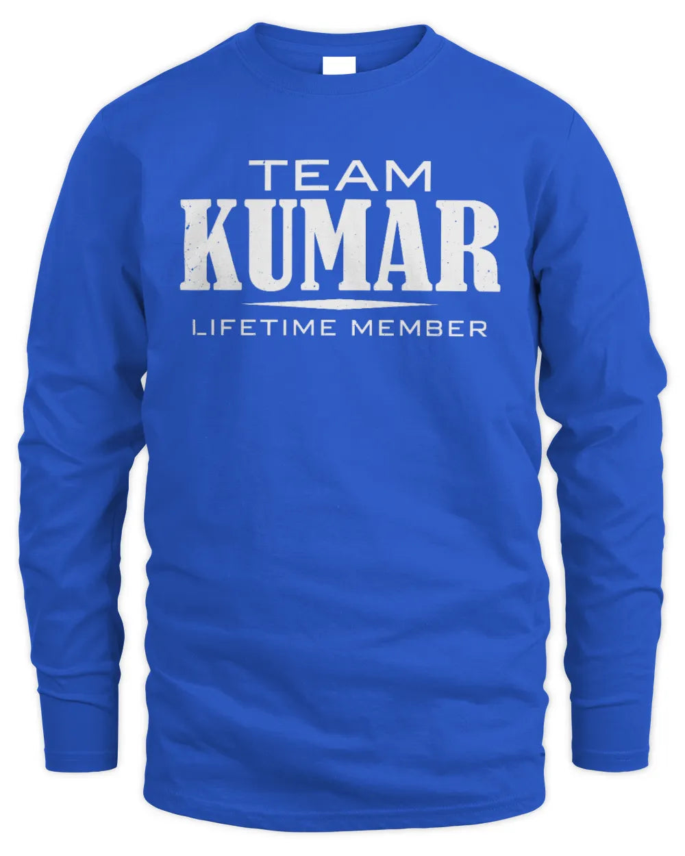 KUMAR BL62-K4-128 - Personalized “Team NAME Lifetime Member” - Men's Long Sleeved T-Shirt - Royal