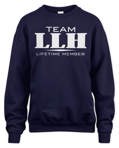 LLH BL62-K4-128 - Personalized “Team NAME Lifetime Member” - Unisex Sweatshirt - Navy