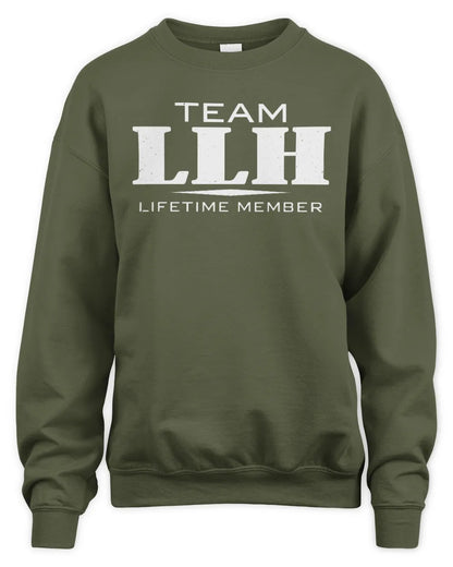 LLH BL62-K4-128 - Personalized “Team NAME Lifetime Member” - Unisex Sweatshirt - Military Green