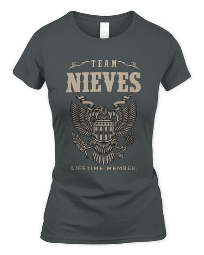 NIEVES TP06-K82 – Personalized Classic Style Apparel “Team NAME Lifetime Member” - Women's Standard T-Shirt - Charcoal