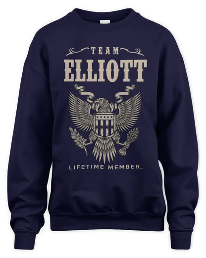 ELLIOTT TP06-K82 – Personalized Classic Style Apparel “Team NAME Lifetime Member” - Unisex Sweatshirt - Navy