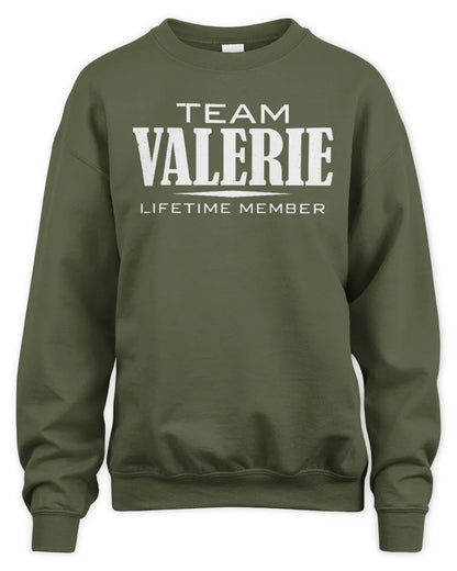 VALERIE BL62-K4-128 - Personalized “Team NAME Lifetime Member” - Unisex Sweatshirt - Military Green