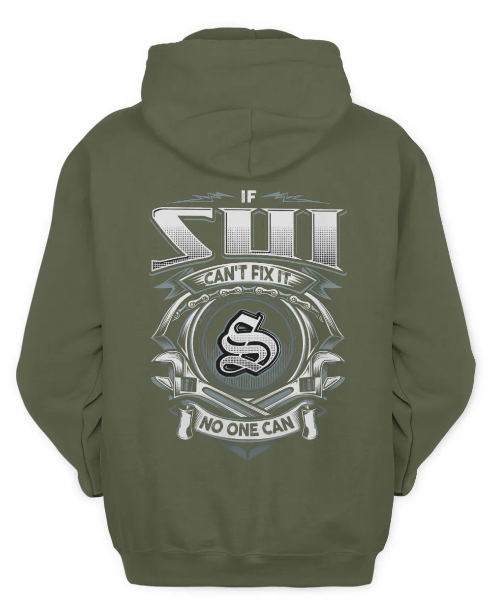 SUI AP81-K4-626 - Personalized Ahmed Quote Apparel “If Ahmed Can't Fix It, No One Can” - Unisex Hoodie - Military Green