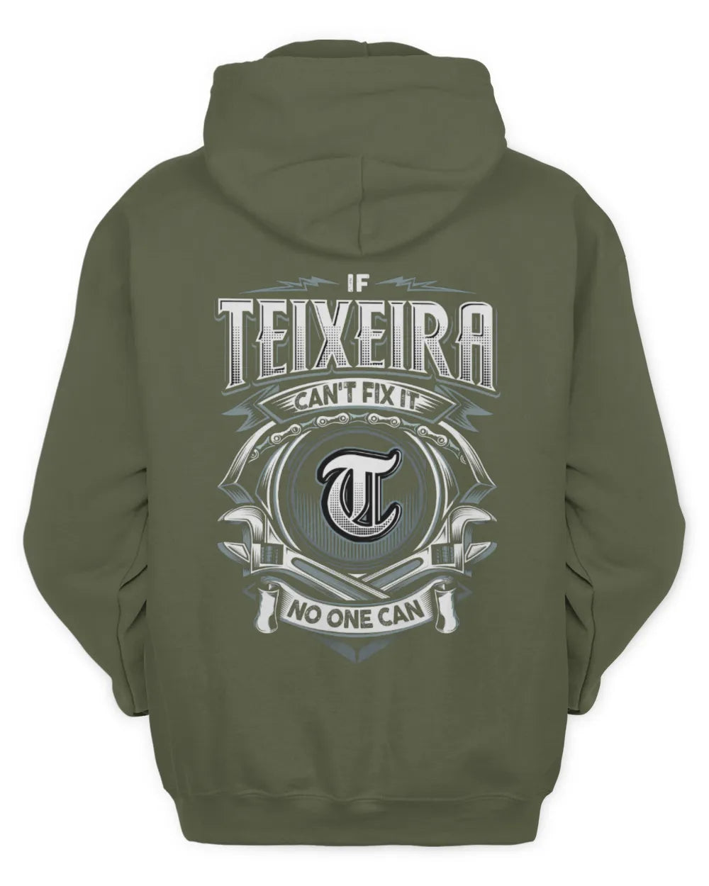 TEIXEIRA AP81-K4-626 - Personalized Ahmed Quote Apparel “If Ahmed Can't Fix It, No One Can” - Unisex Hoodie - Military Green