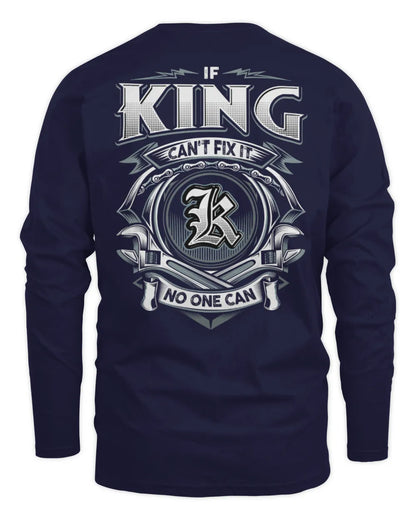 KING AP81-K4-626 - Personalized Ahmed Quote Apparel “If Ahmed Can't Fix It, No One Can” - Men's Long Sleeved T-Shirt - Navy