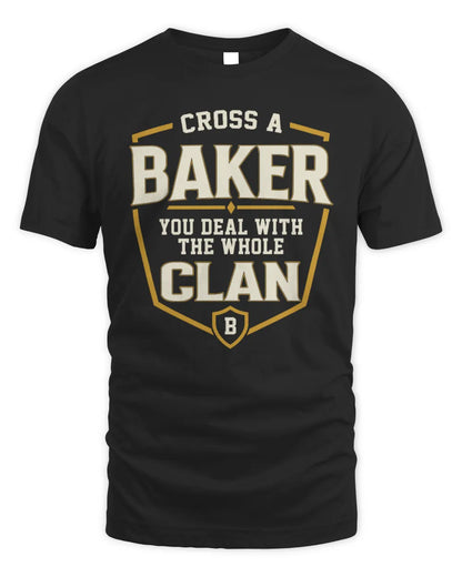 BAKER NT1-K008 Cross A/An NAME, You Deal With the Whole Clan | Personalized Vintage T-Shirt - Unisex Standard T-Shirt - Black
