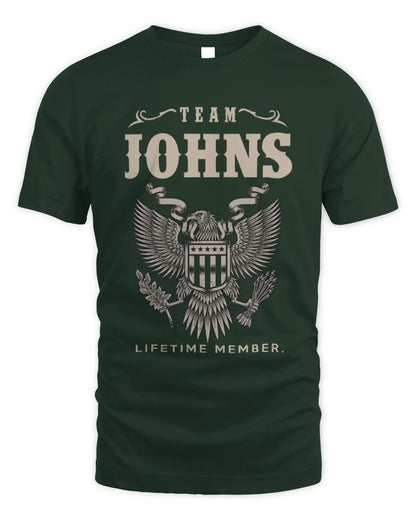 JOHNS TP06-K82 – Personalized Classic Style Apparel “Team NAME Lifetime Member” - Unisex Standard T-Shirt - Forest Green