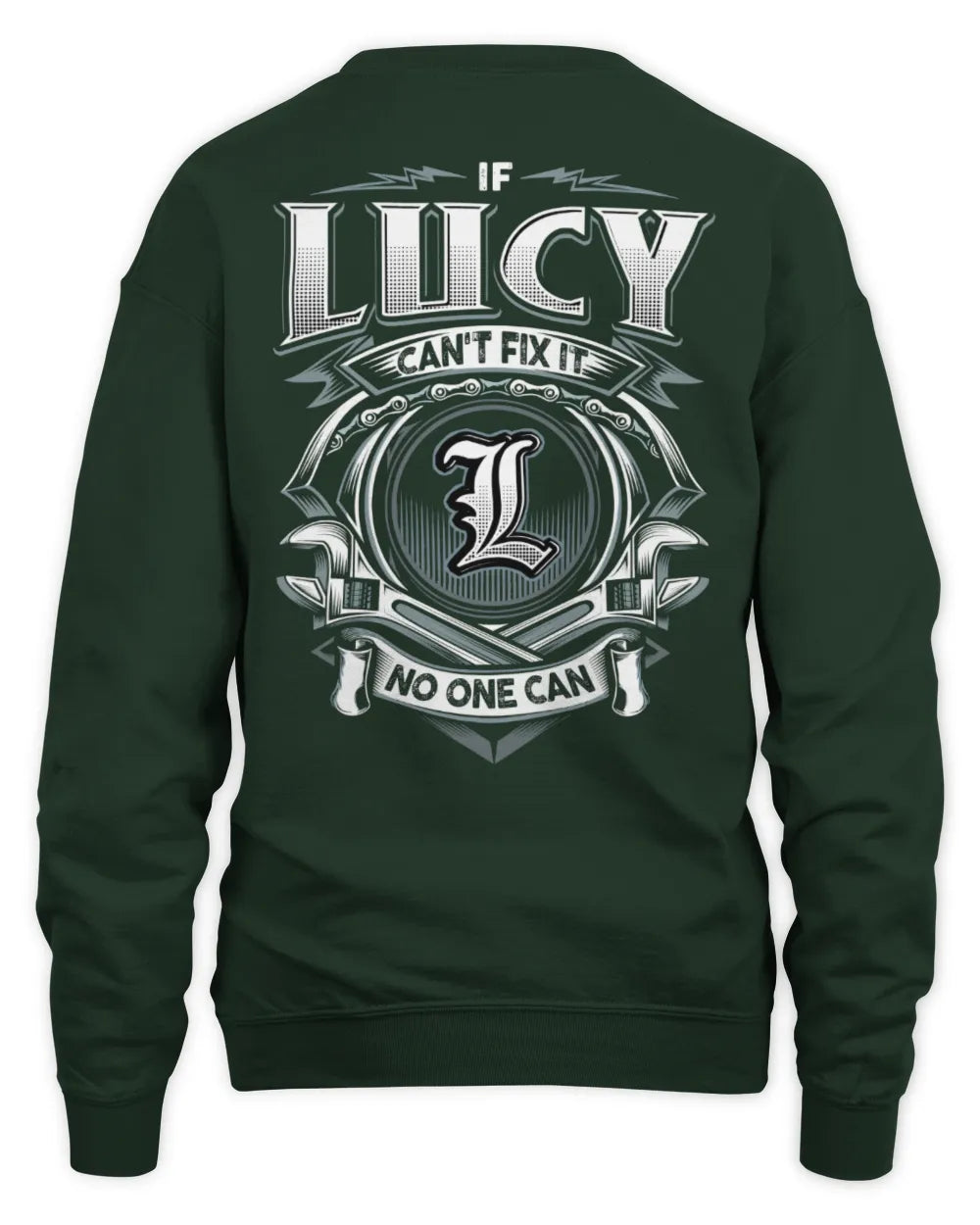 LUCY AP81-K4-626 - Personalized Ahmed Quote Apparel “If Ahmed Can't Fix It, No One Can” - Unisex Sweatshirt - Forest Green