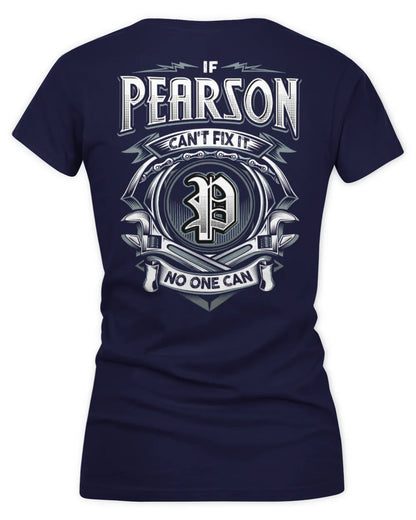 PEARSON AP81-K4-626 - Personalized Ahmed Quote Apparel “If Ahmed Can't Fix It, No One Can” - Women's V-Neck T-Shirt - Navy