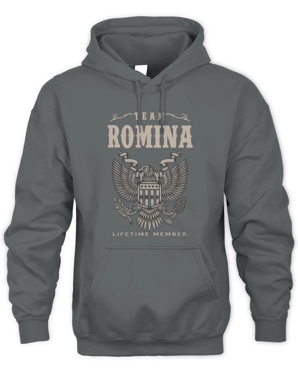 ROMINA TP06-K82 – Personalized Classic Style Apparel “Team NAME Lifetime Member” - Unisex Hoodie - Charcoal