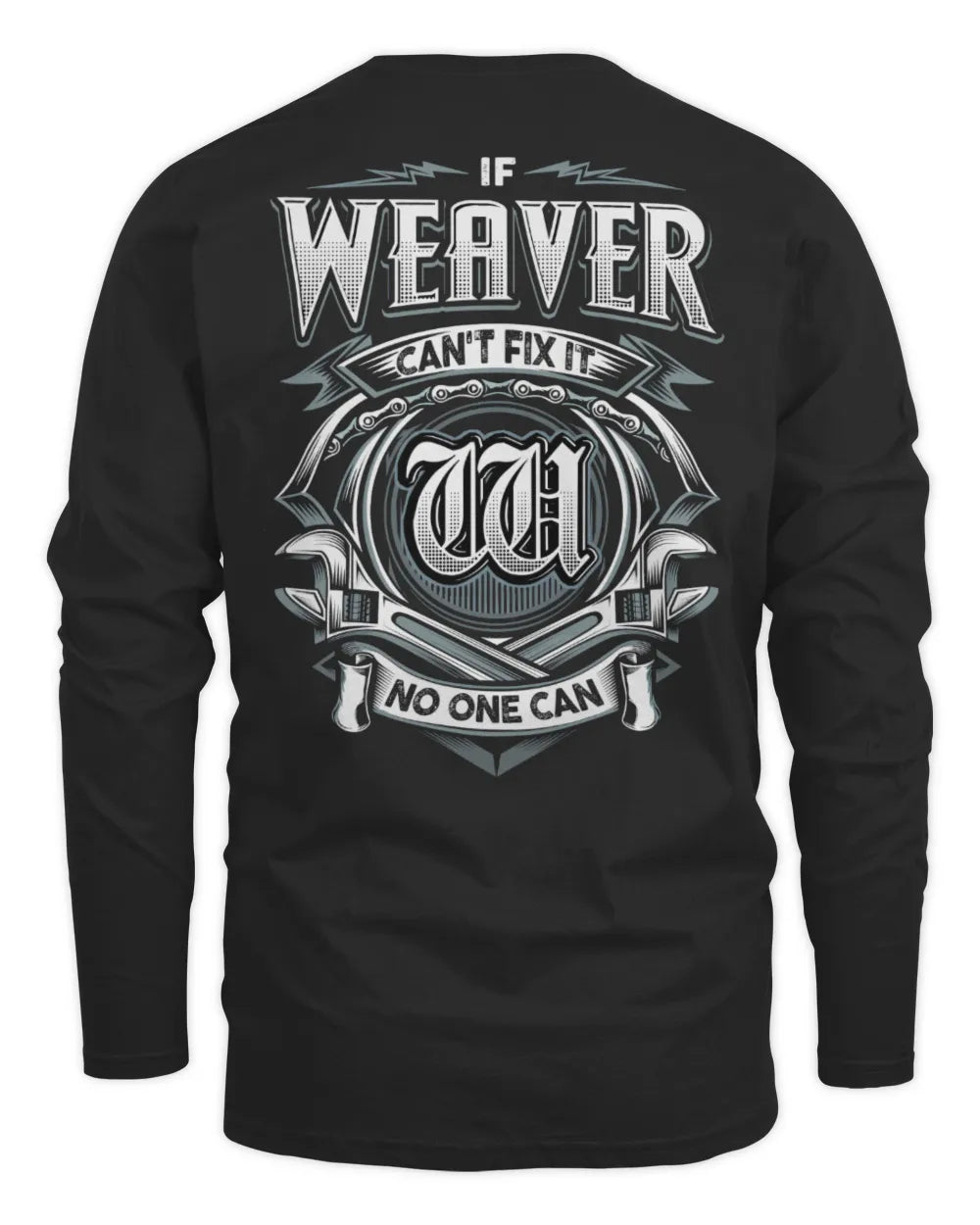 WEAVER AP81-K4-626 - Personalized Ahmed Quote Apparel “If Ahmed Can't Fix It, No One Can” - Men's Long Sleeved T-Shirt - Black