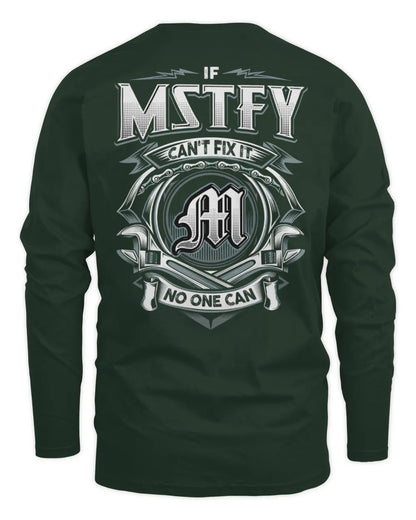 MSTFY AP81-K4-626 - Personalized Ahmed Quote Apparel “If Ahmed Can't Fix It, No One Can” - Men's Long Sleeved T-Shirt - Forest Green