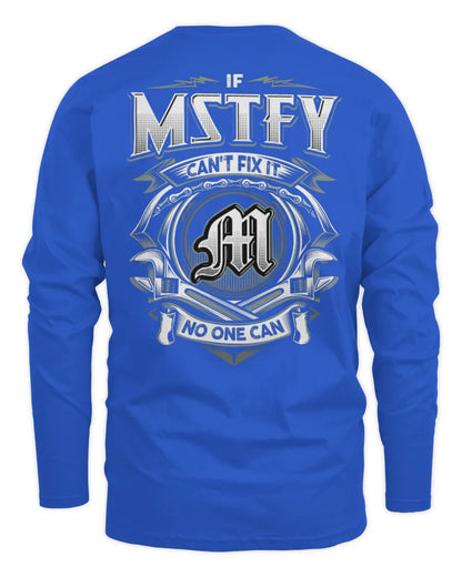 MSTFY AP81-K4-626 - Personalized Ahmed Quote Apparel “If Ahmed Can't Fix It, No One Can” - Men's Long Sleeved T-Shirt - Royal